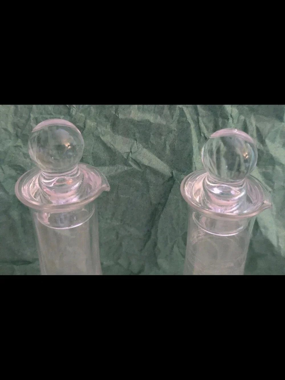 Vintage Luigi Bormioll Light & Music Crystal Tall Wine Decanters